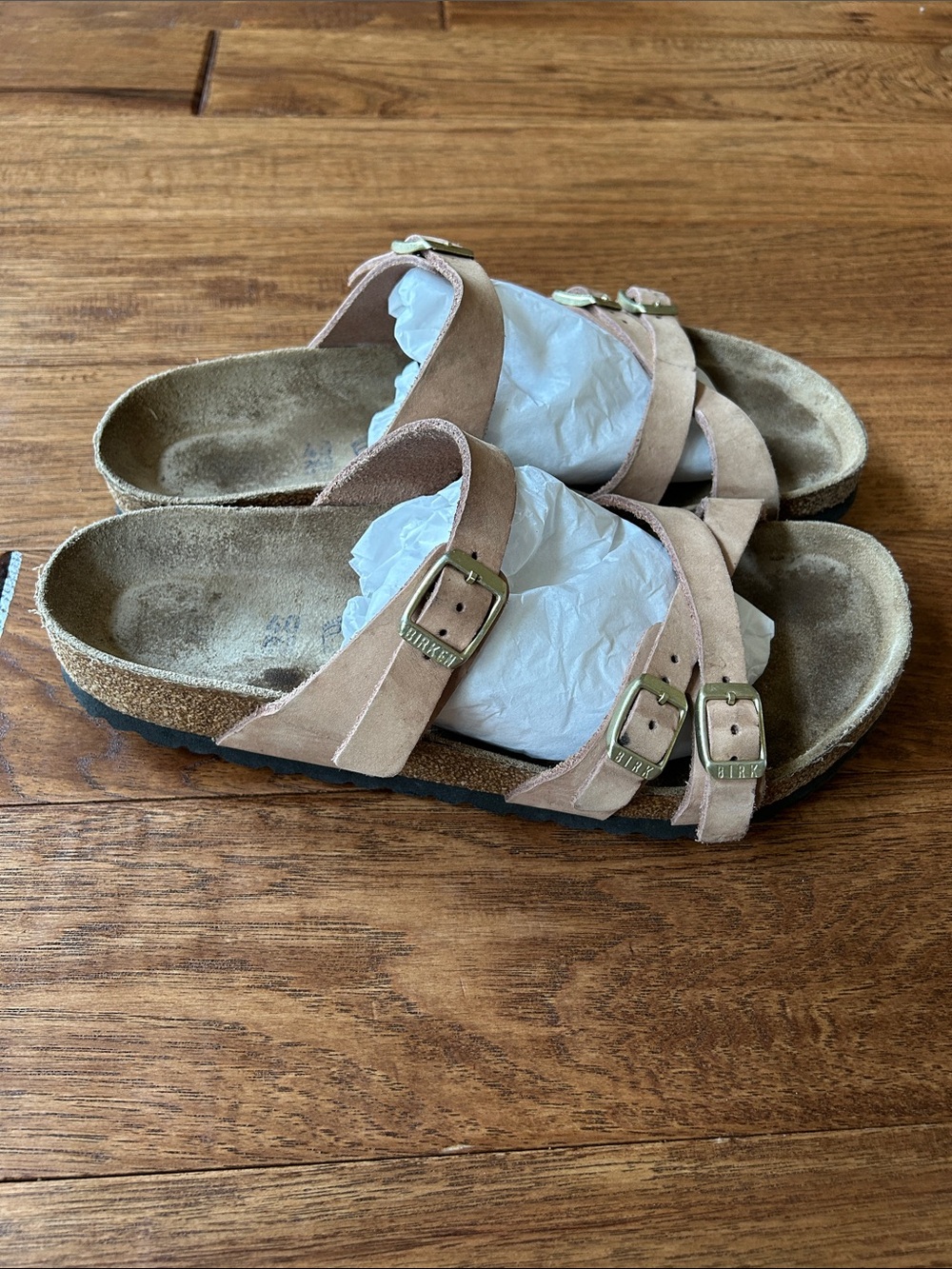 Birkenstock Franca Sandals Oiled Leather Tobacco Brown Size 40 / US Womens 9